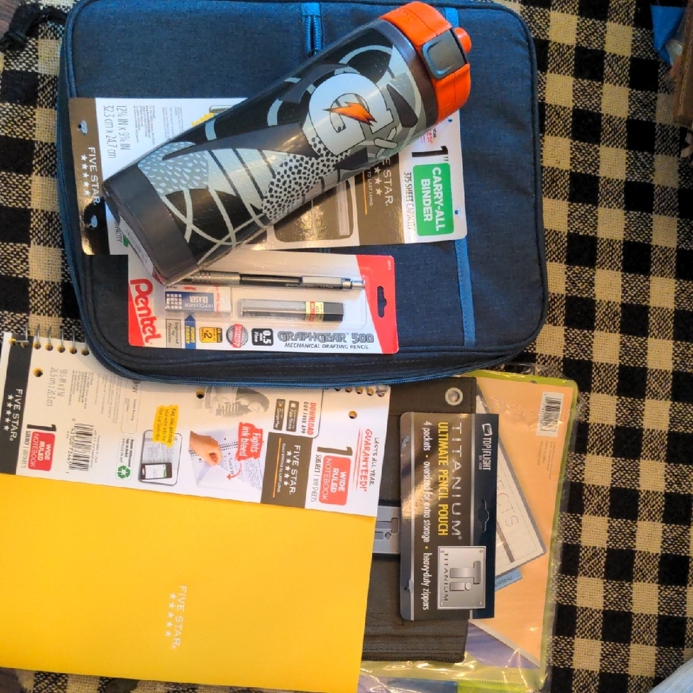 Five Star Yellow Notebook and Black Folder Set